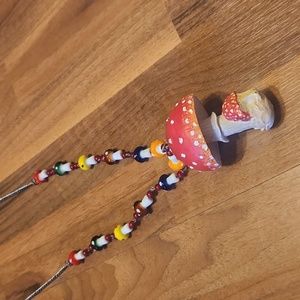 Magic Mushroom Toadstool Glass Beaded Necklace
